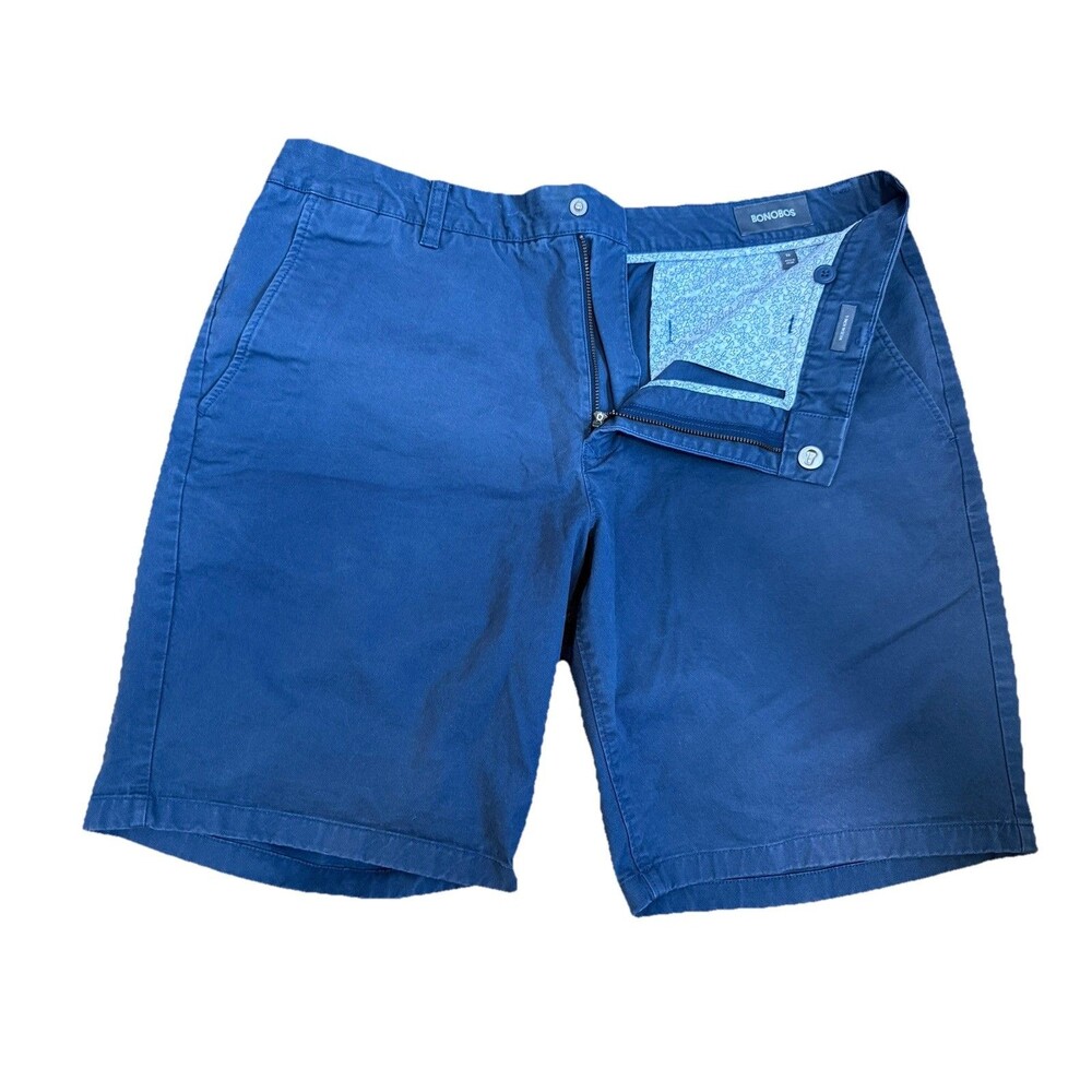 Bonobos Slim Fit Shorts  36 Men Slim Fit Chino 9" Inseam  Preppy Golf Navy Blue